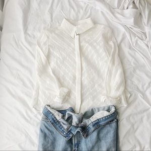 STYLESTALKER Off White Button Down Shirt Women’s